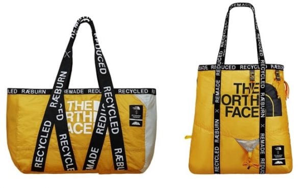 Each product will vary in aesthetics as different The North Face tents have been recycled and reused across the entire collection