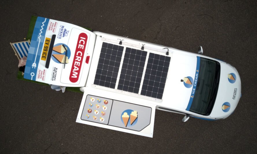 top of van with solar panels