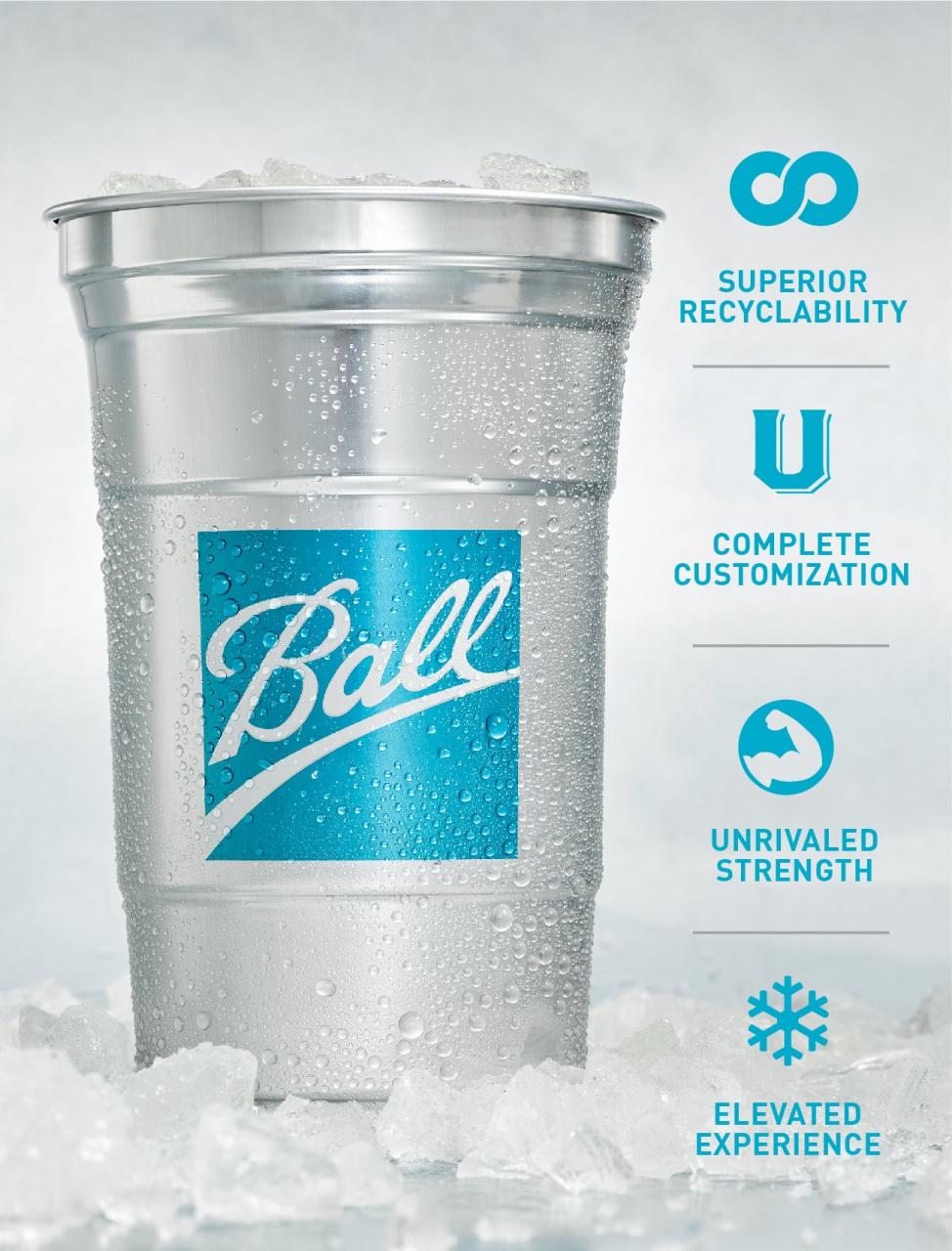 Ball aluminum drink cup